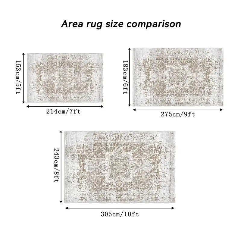 6x9 Washable Boho Ancient White