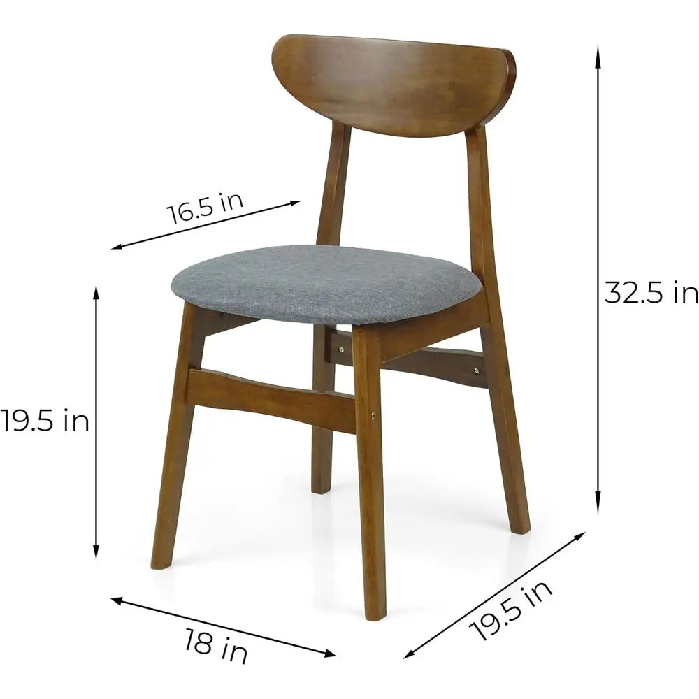 3-Pc Round Wooden Table w/2 Padded chairs
