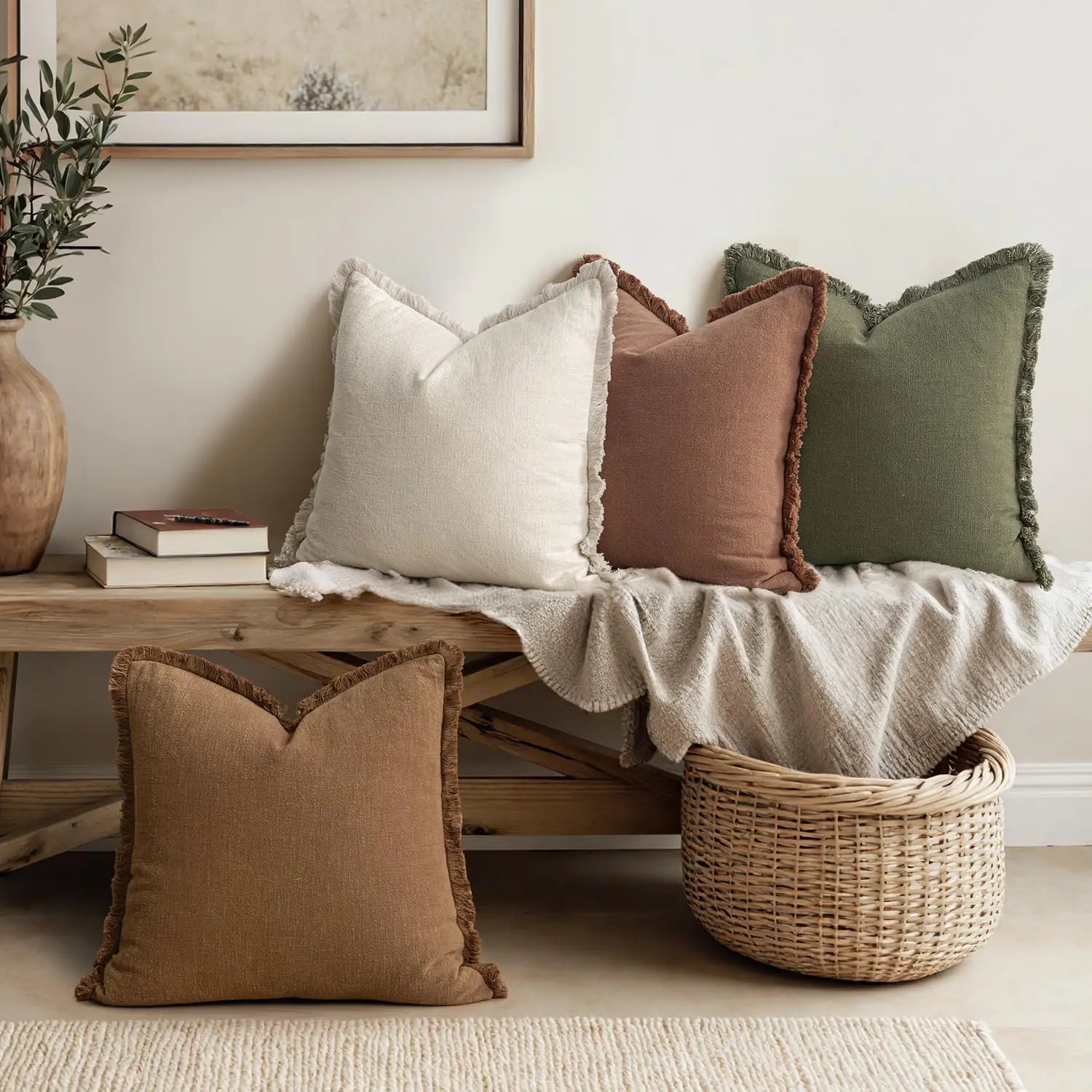 4 Linen Fringe Pillow 20x20