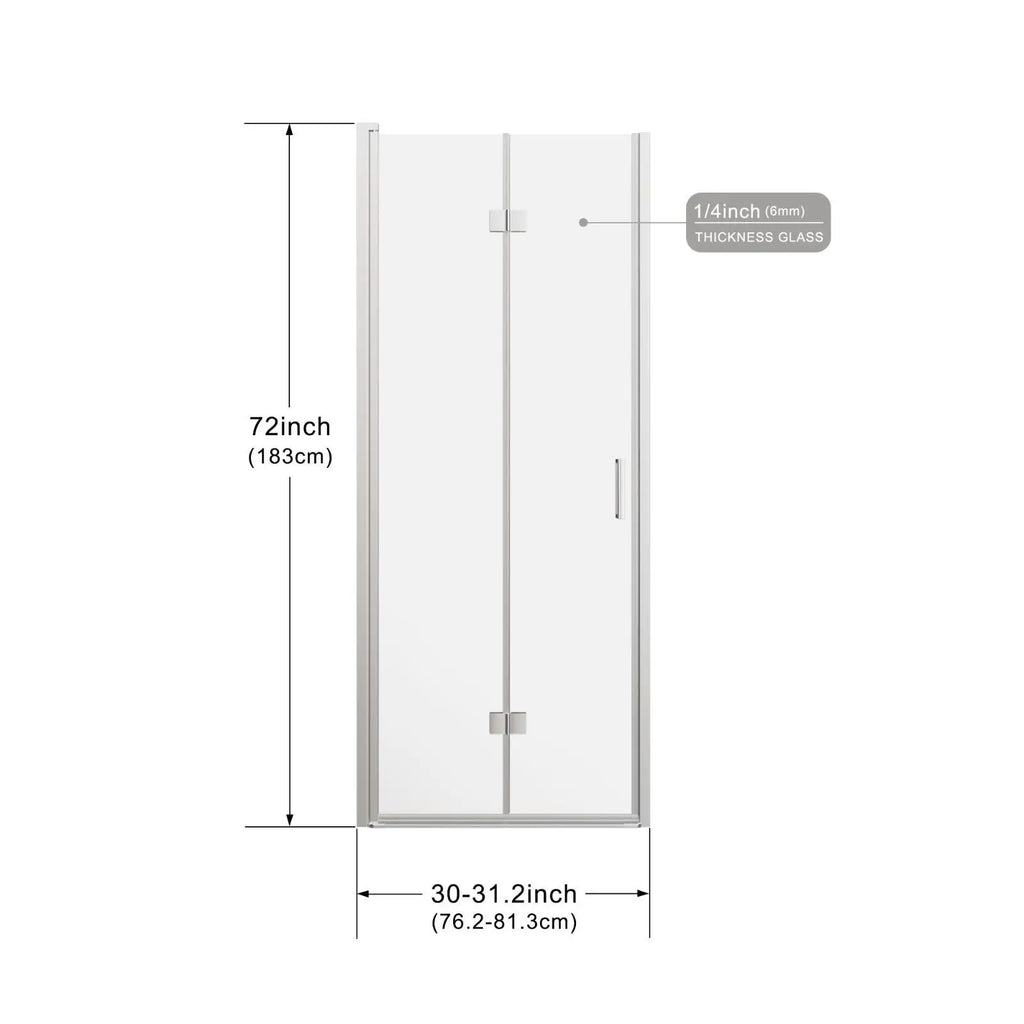 Frameless Glass Shower Door w/Chrome