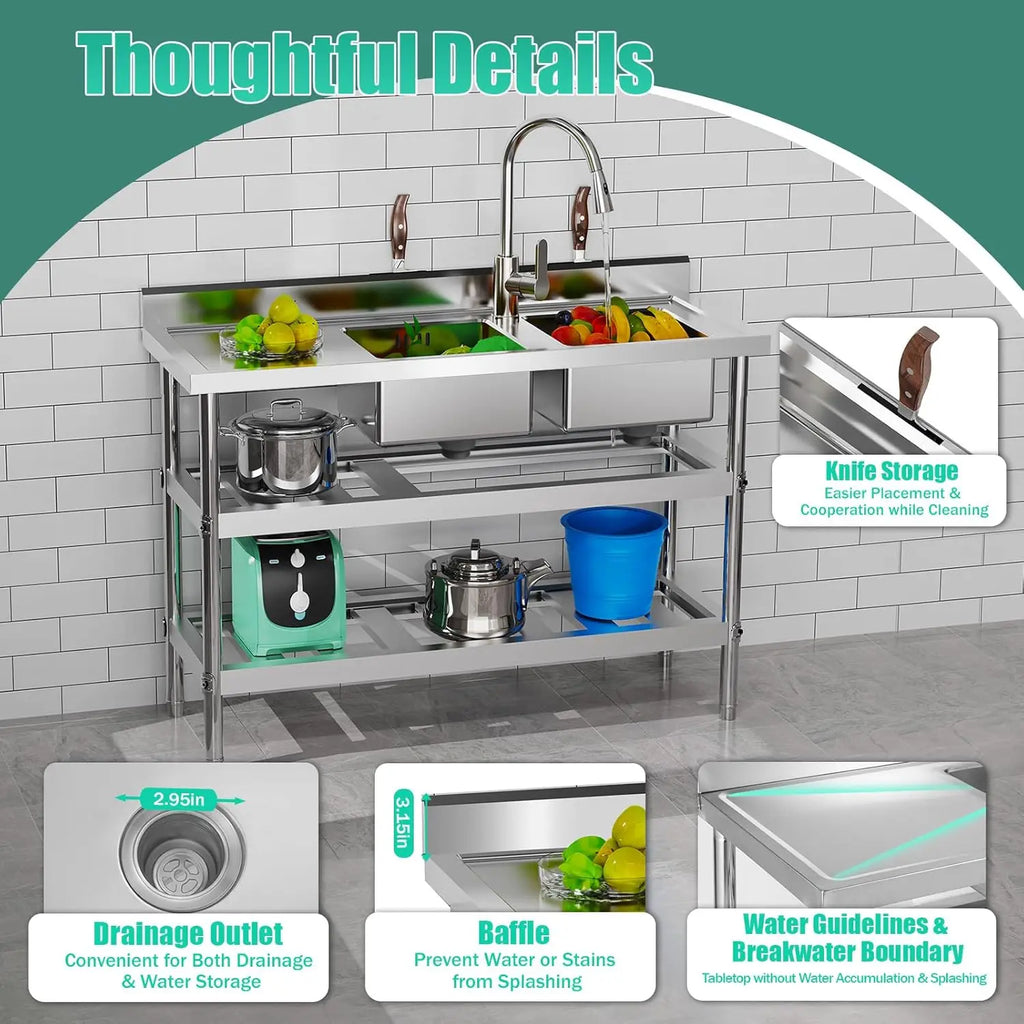 Commercial Stainless Utility Sink