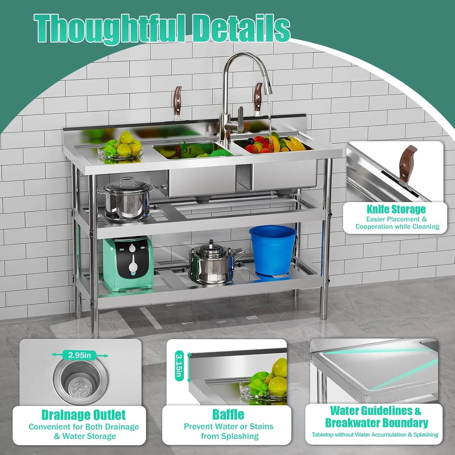 Commercial Stainless Utility Sink