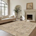 9X12 Washable Vintage Print Chenille