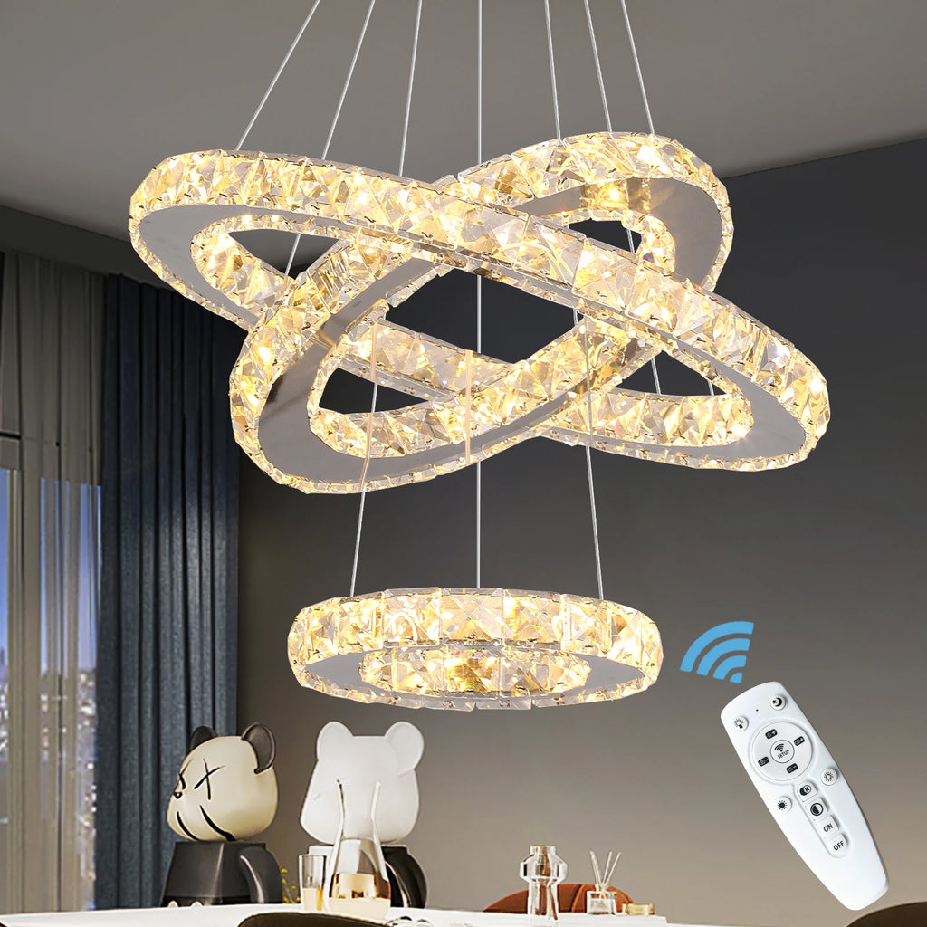 Modern Rings LED Crystal Chandelier
