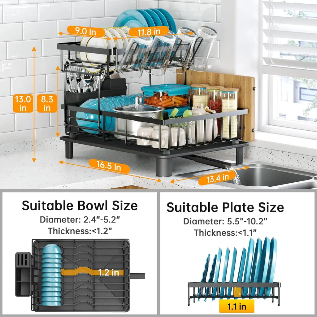2 Tier Dish Rack Counter