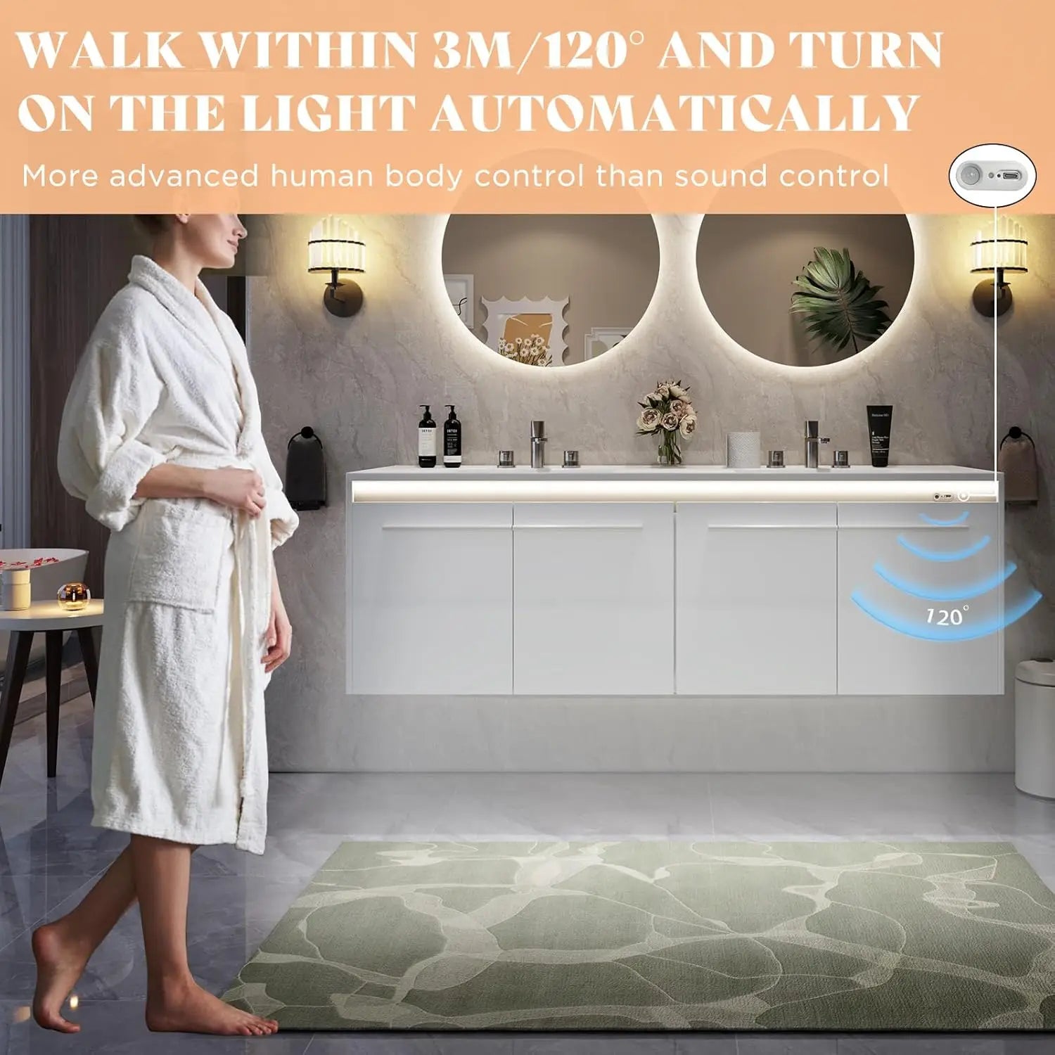 60" LED Floating Bathroom Double Vanity