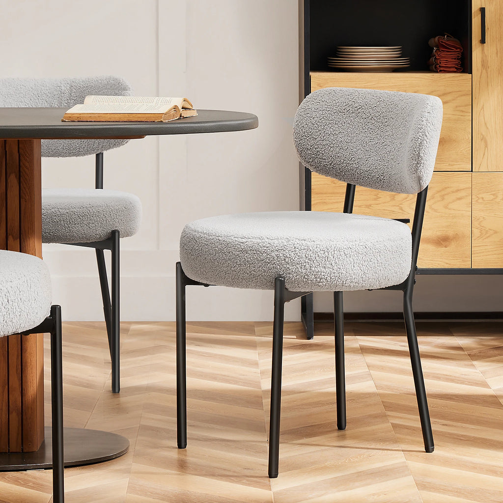 2, Mid Century Modern Round Upholstered