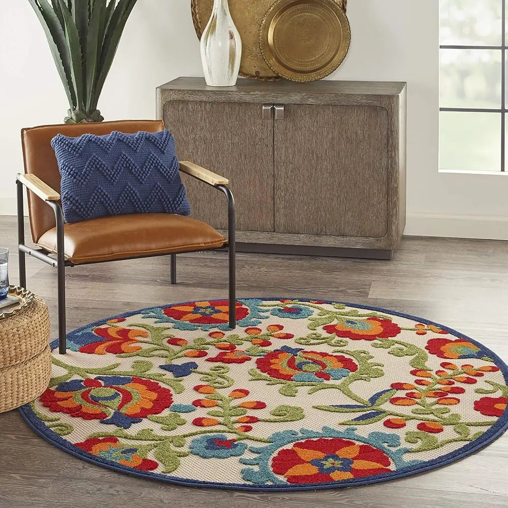 Floral Area Rug, 3'6"" X5'6, Multicolor