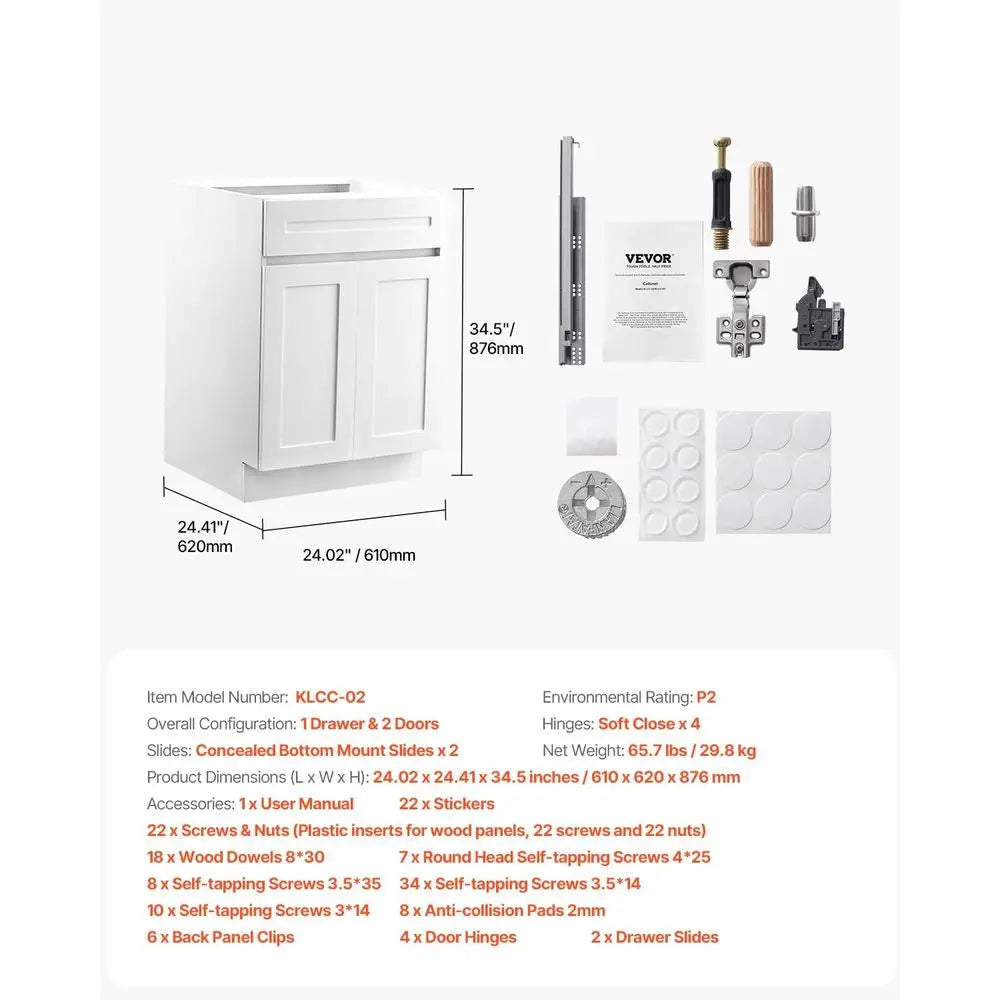 24-Inch Unassembled Base Cabinet