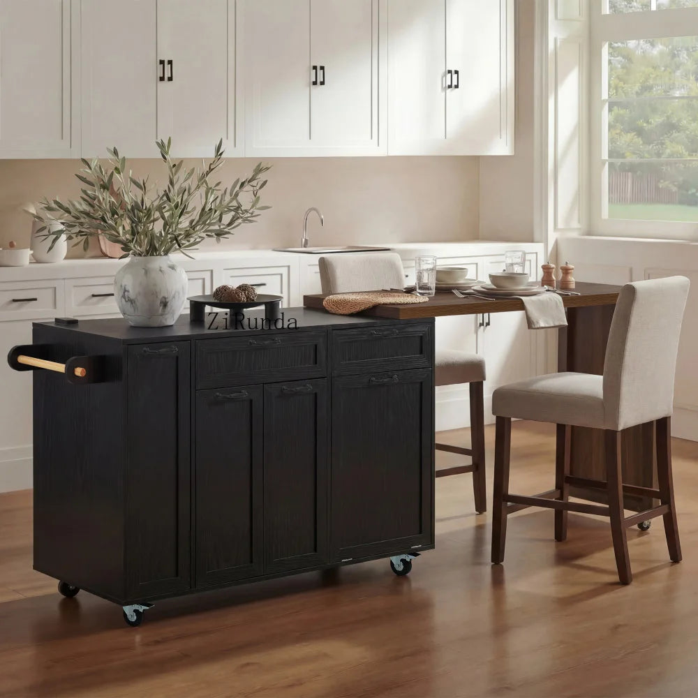 102.3 "Kitchen Island w/ Expandable Table