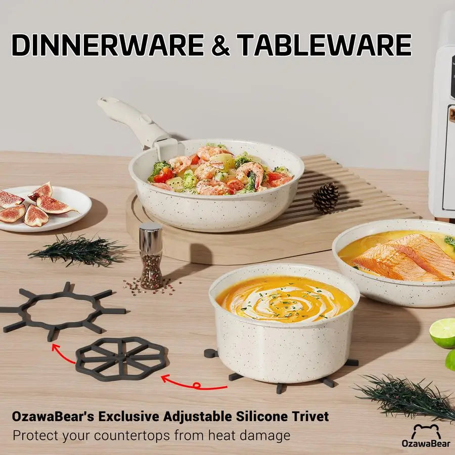 23 Pcs Pans Set Non-Stick, Ceramic Cookware