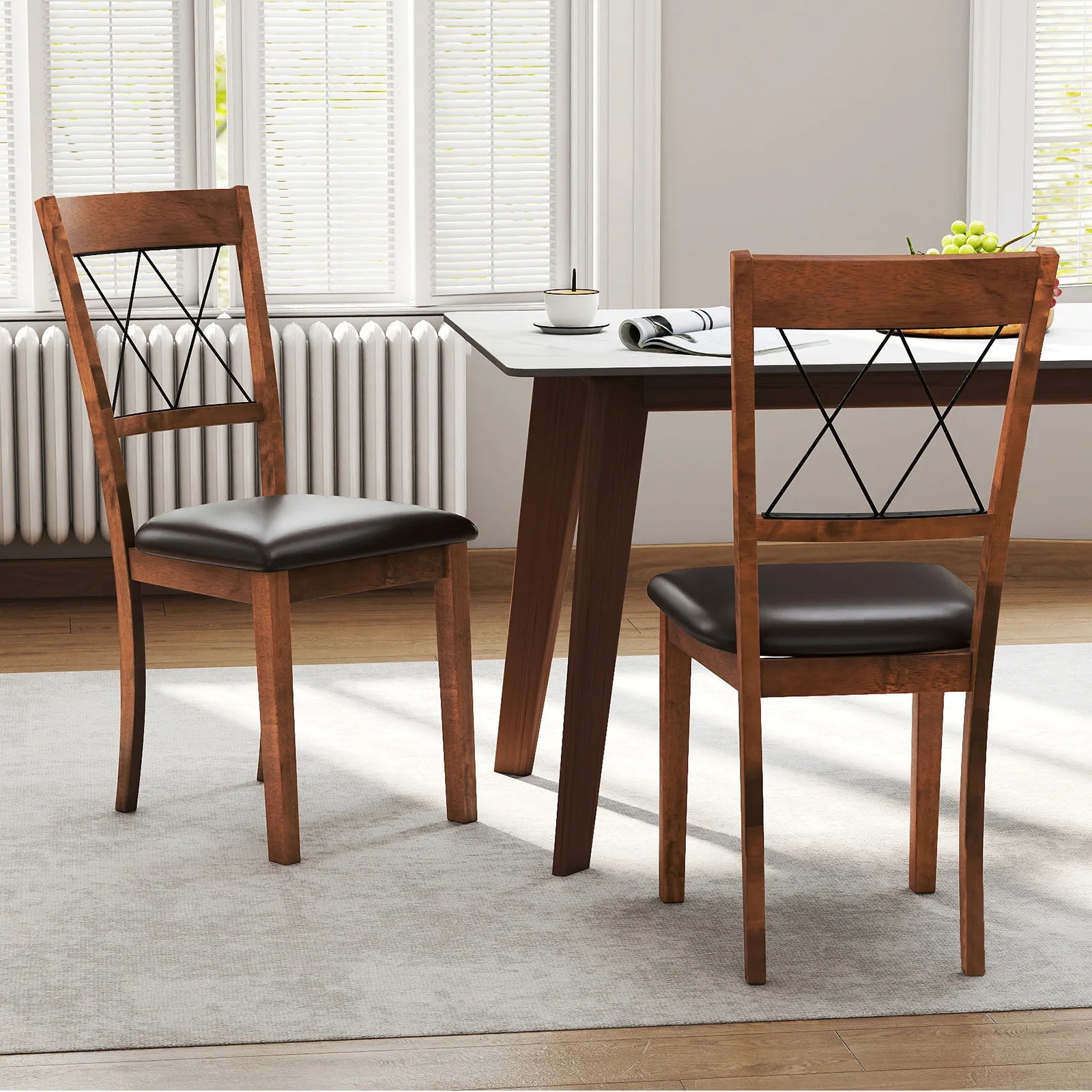 2 Modern Armless Elegant Hollowed Backrest