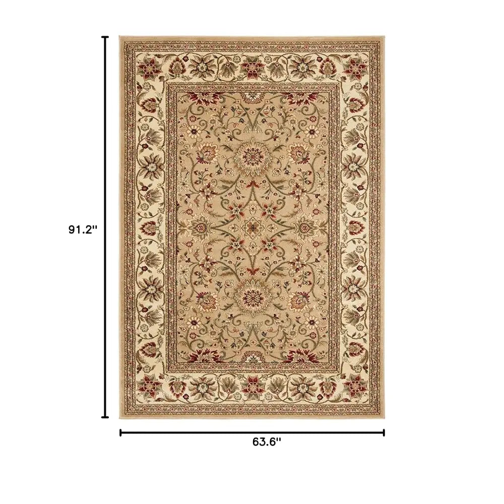 5'3"x7'6" Beige & Ivory Traditional Oriental
