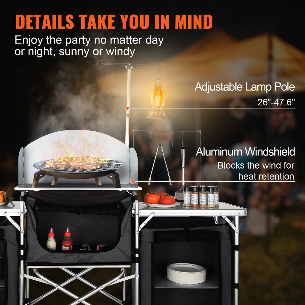 Camping Kitchen Table Cabinet Folding