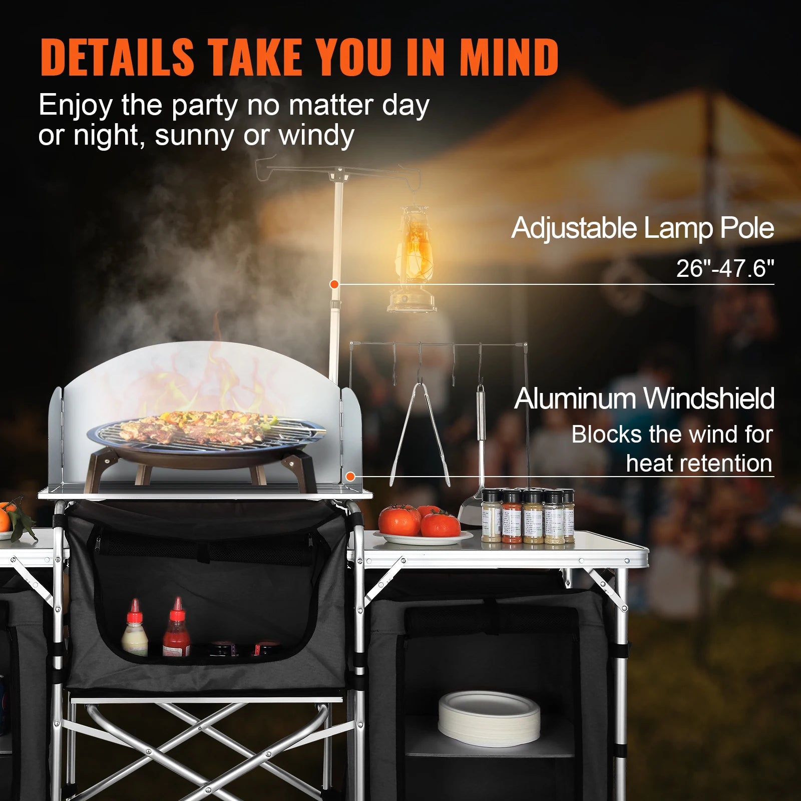 Camping Kitchen Table Cabinet Folding