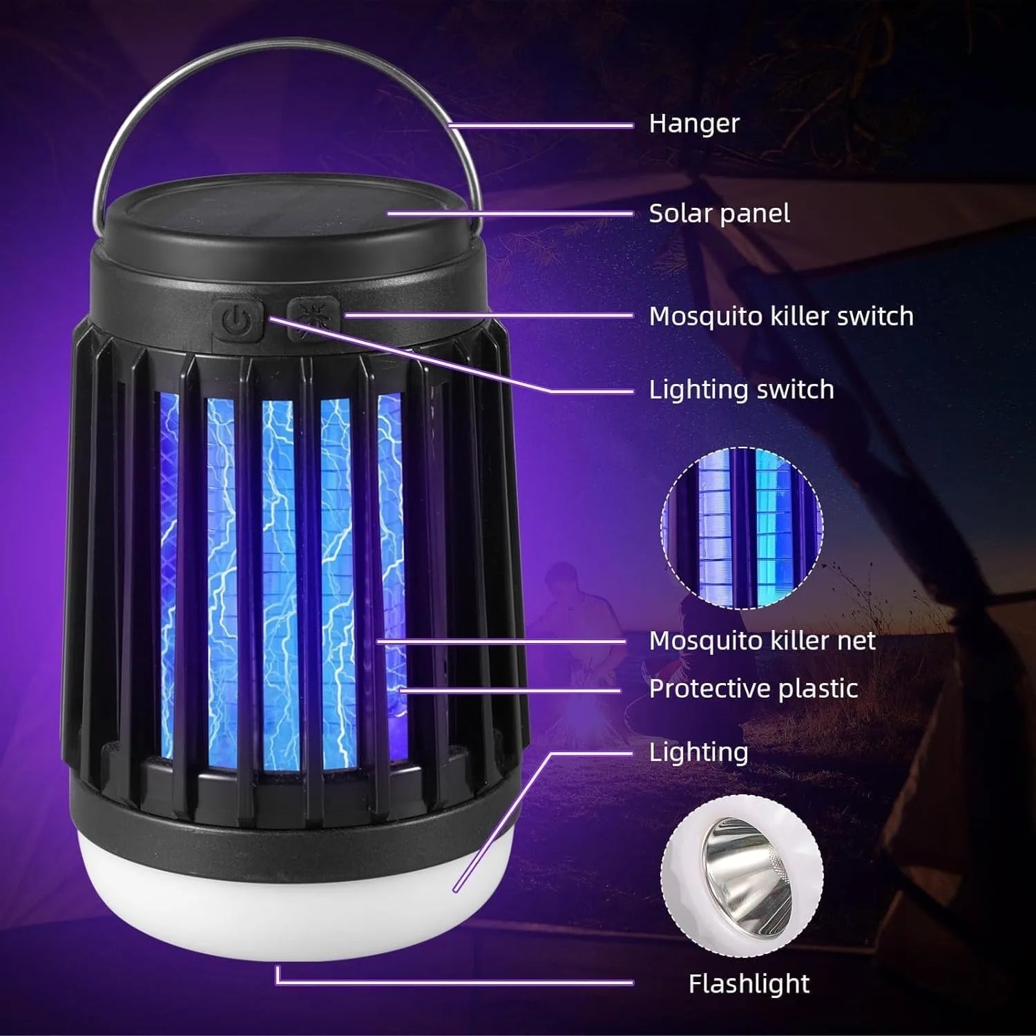 2 Cordless Mosquito Light Zapper
