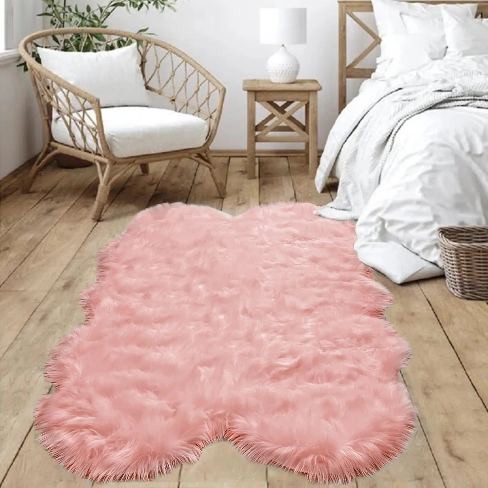 Faux Fur Pink Non-Slip Thick Fluffy