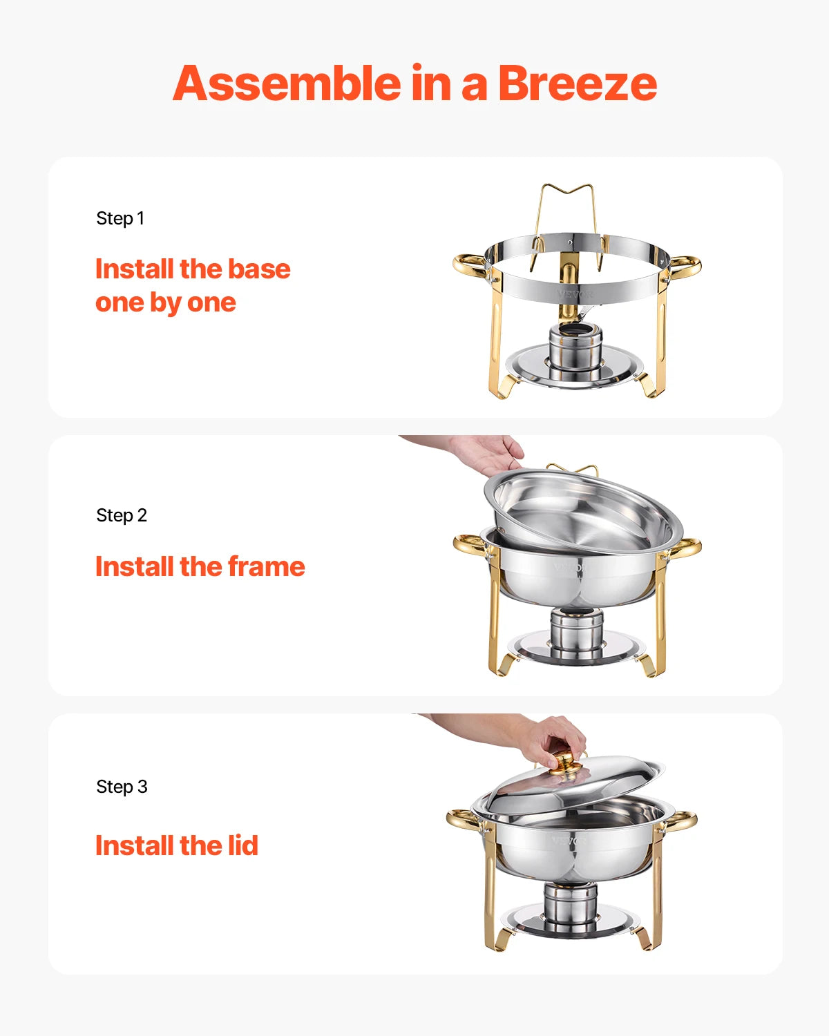 4 Pack Chafing Dish Buffet Set Stainless