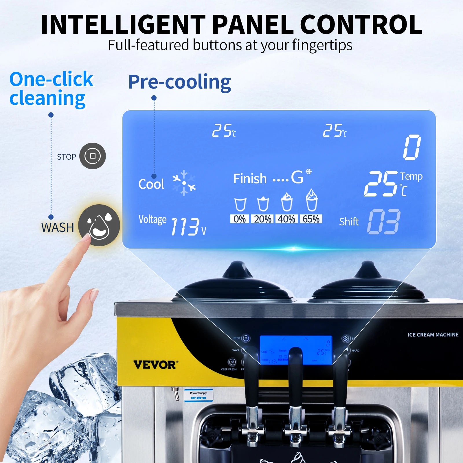 Commercial 22-30 L/H Soft Ice Cream Machine