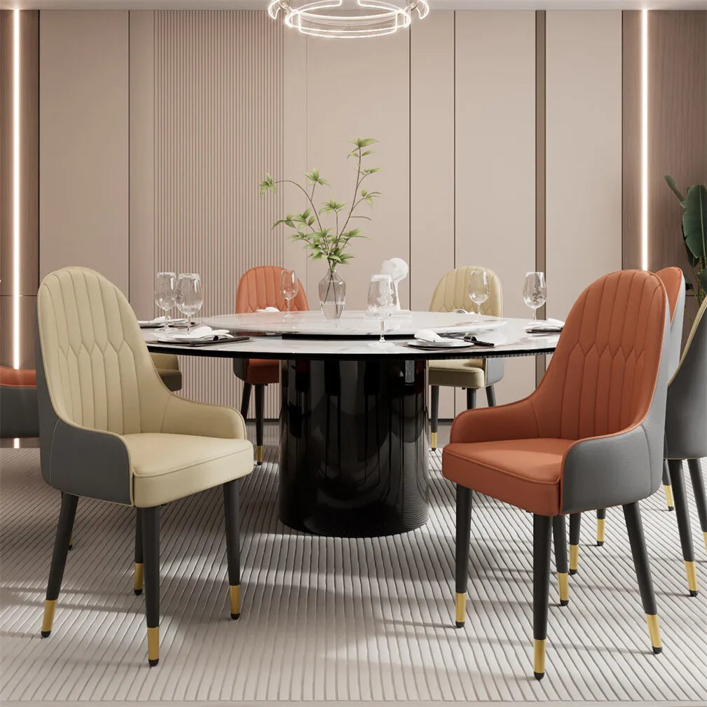 2 Modern Upholstered Cushion Metal Leg