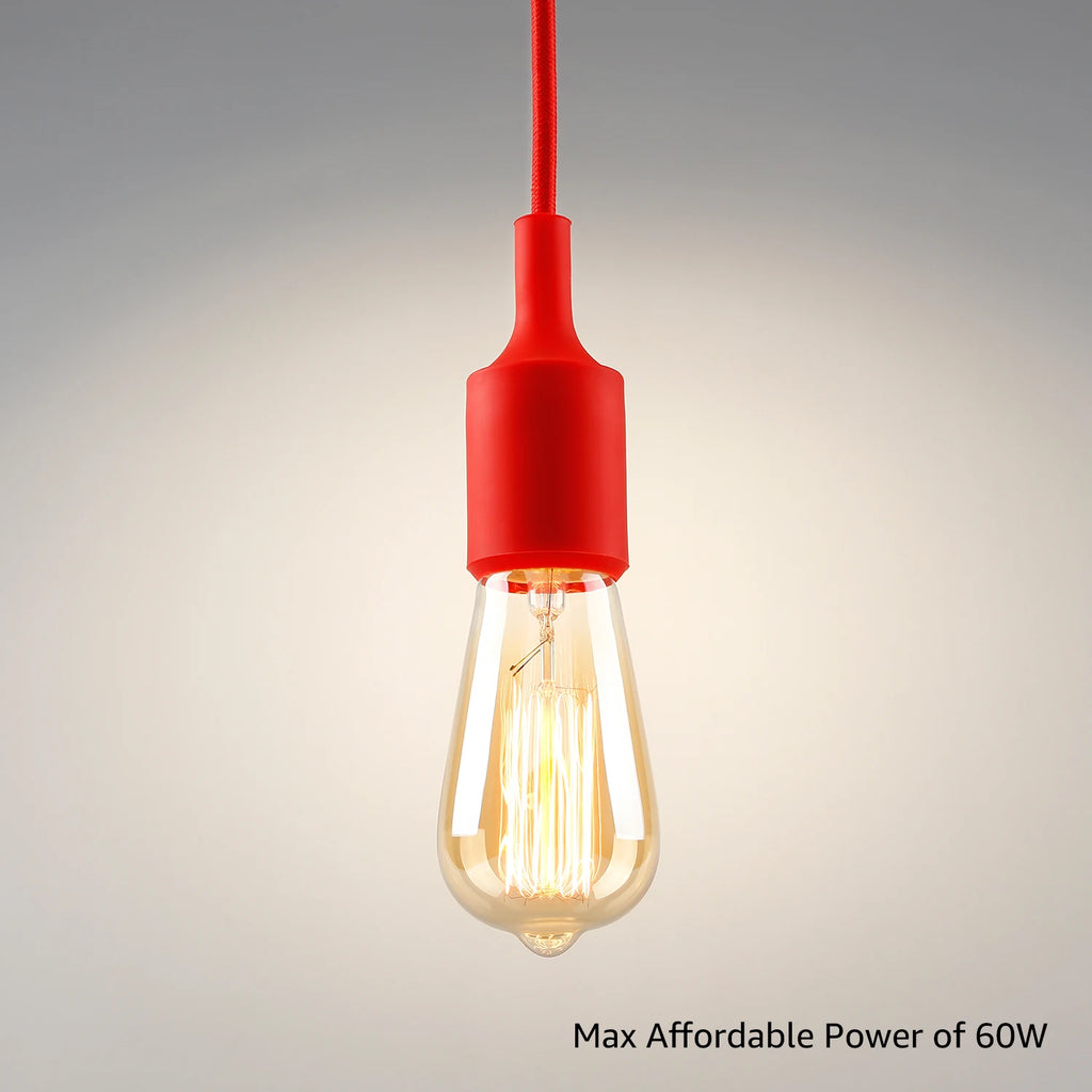 4 Pack Socket Pendant Light Red