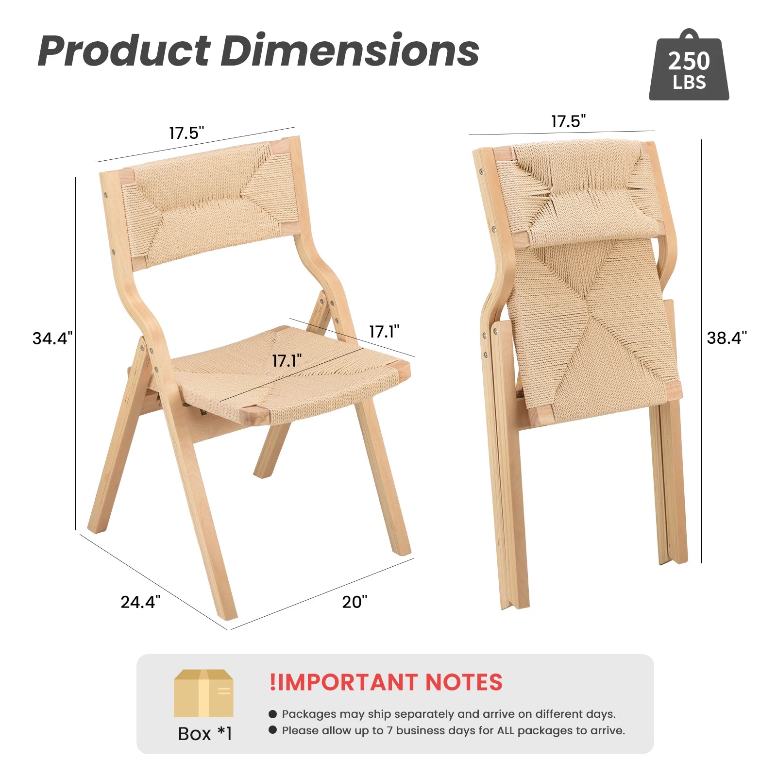 2 Wood Folding Stackable