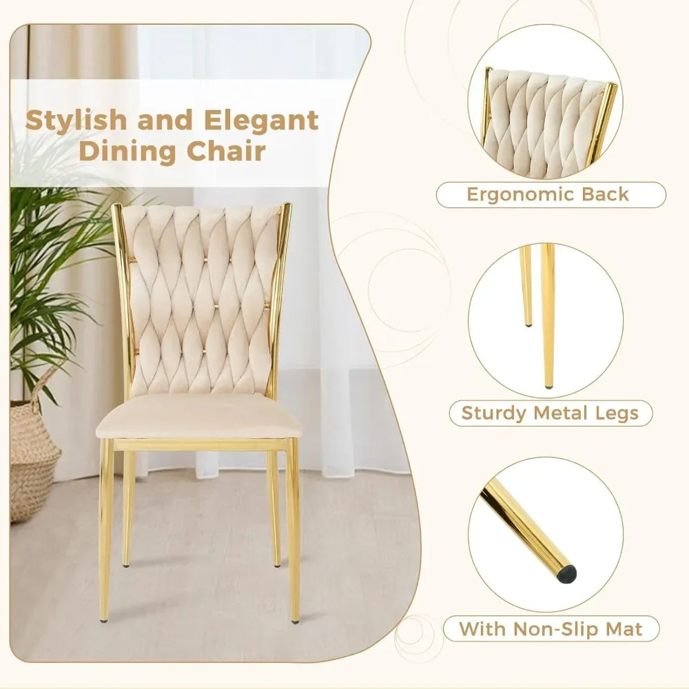 4 Velvet Modern w/Gold Metal Legs
