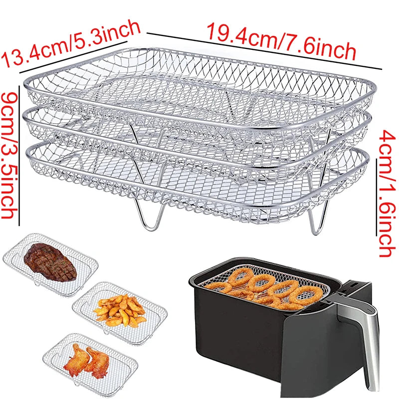 Air Fryer Baking Rack Metal Square/Round/Rectangle