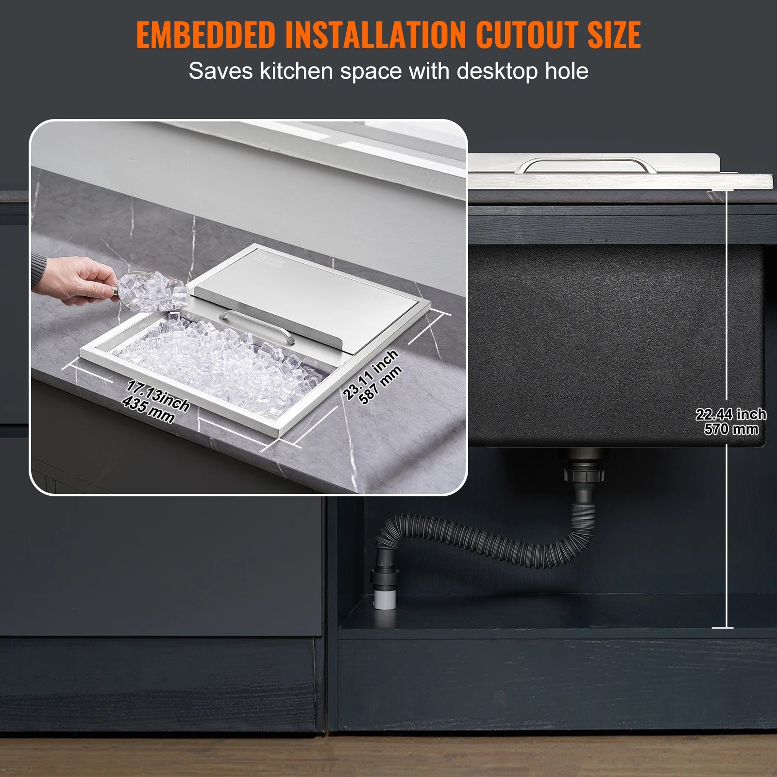 Drop in Ice Chest Stainless Commercial