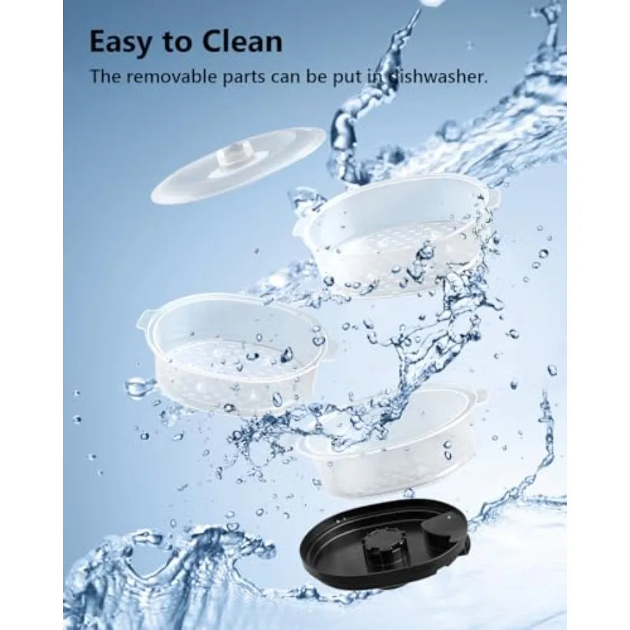 Electric Food Steamer 13.7QT 3-Tier BPA-Free 800W