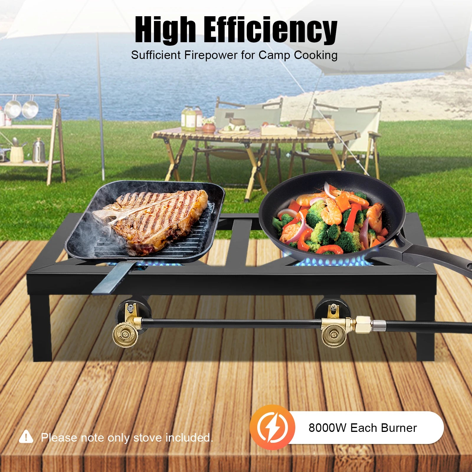 Portable Double Burner Outdoor Propane Stove