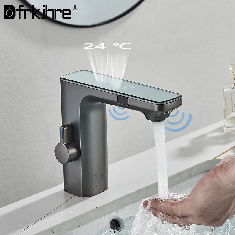 Gun Grey Smart Sensor Basin Digital Display
