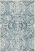 4x6 Geometric Blue Washable
