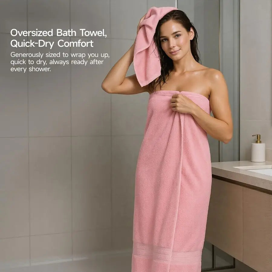 Pink Towel Set Luxury Bath Towels
