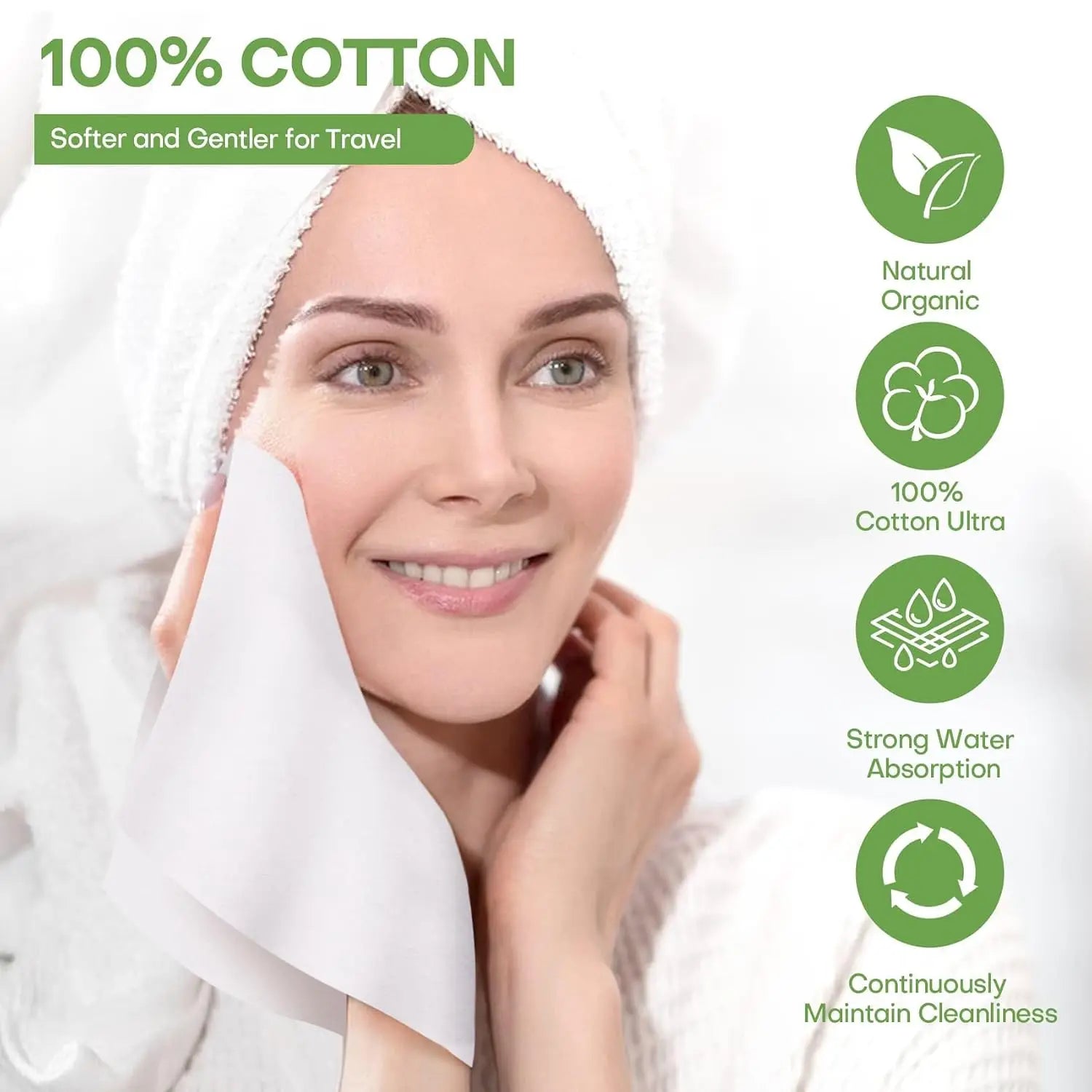 100 PCS Disposable Face Towels