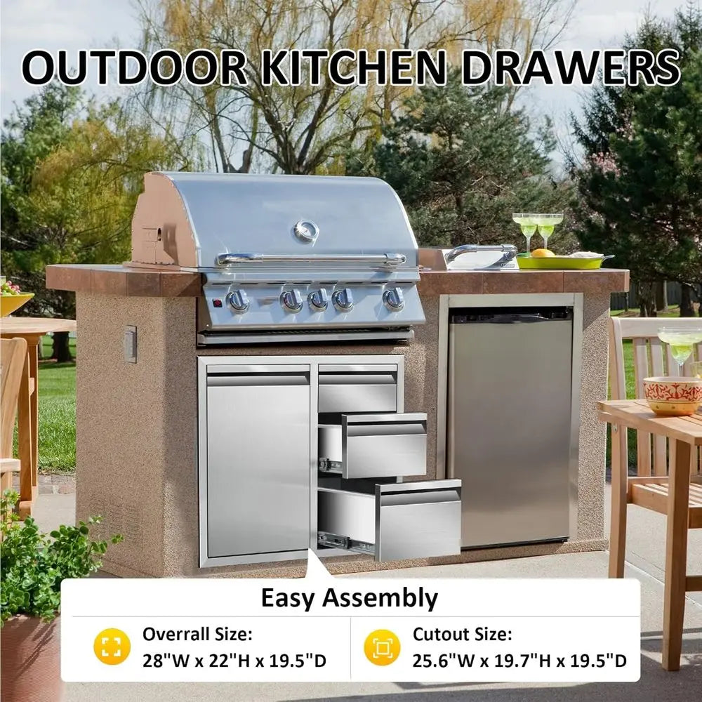 Indoor/Outdoor Cabinet Combo Trash Storage 28WX22HX19.5D"