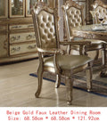 2 Bone /Gold Patina Tufted