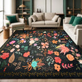 9x12 Washable Low Pile Vintage Floral