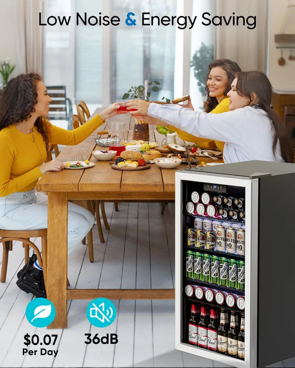3.2 CF 126 Can Mini Fridge w/Glass Door f