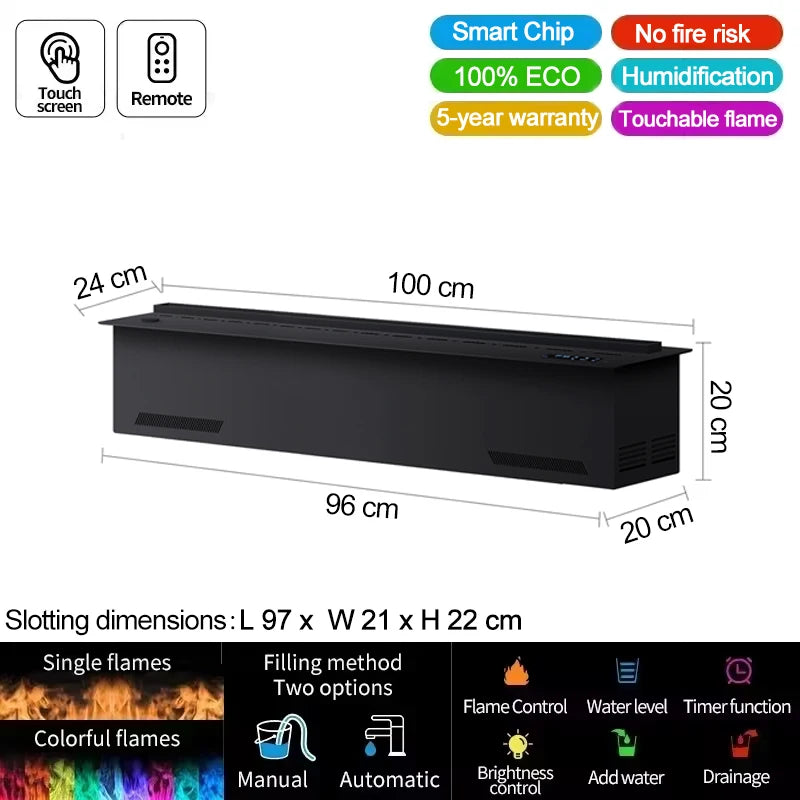 water vapor fireplace, 3D flame effect