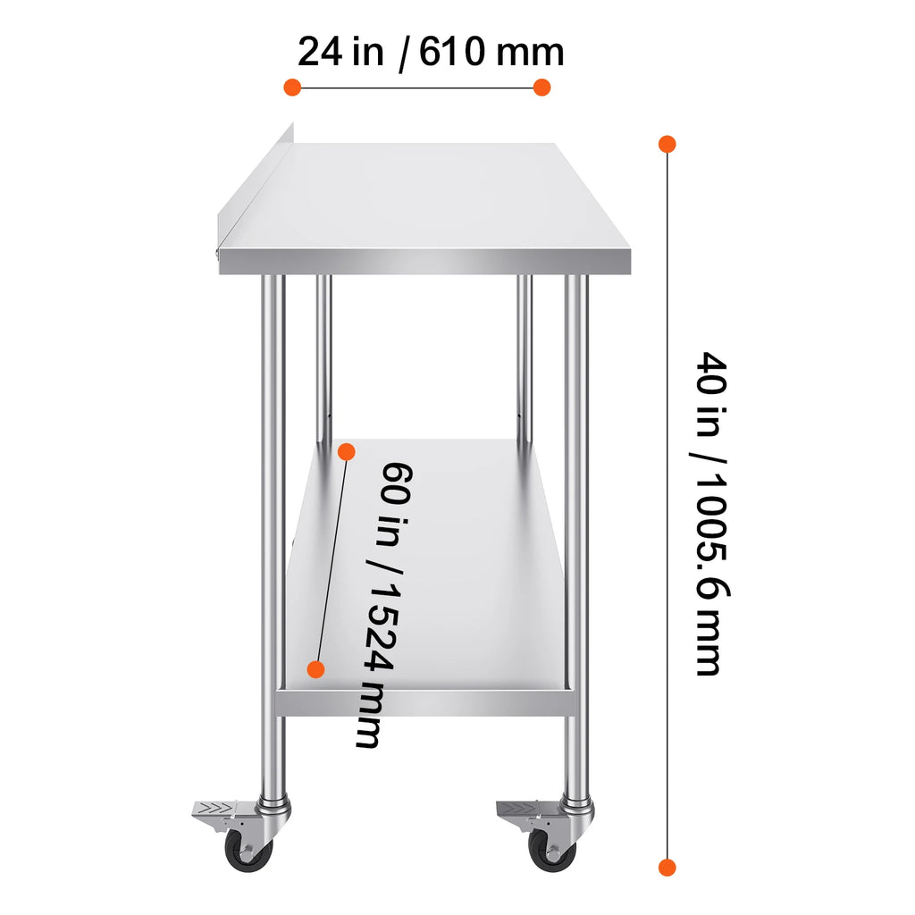 Stainless Worktable Commercial Food Prep