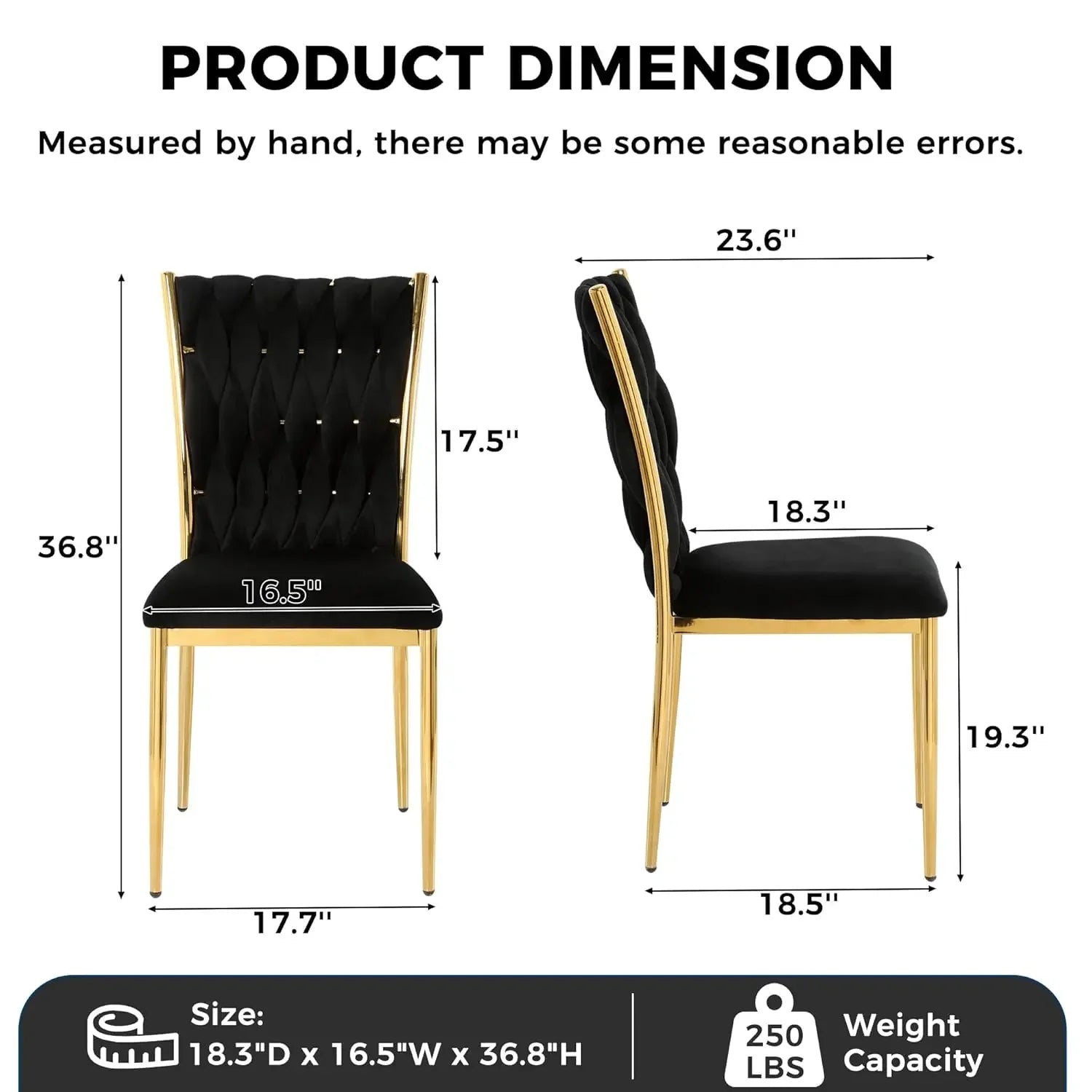 6 Modern Velvet Upholstered w/Metal Legs