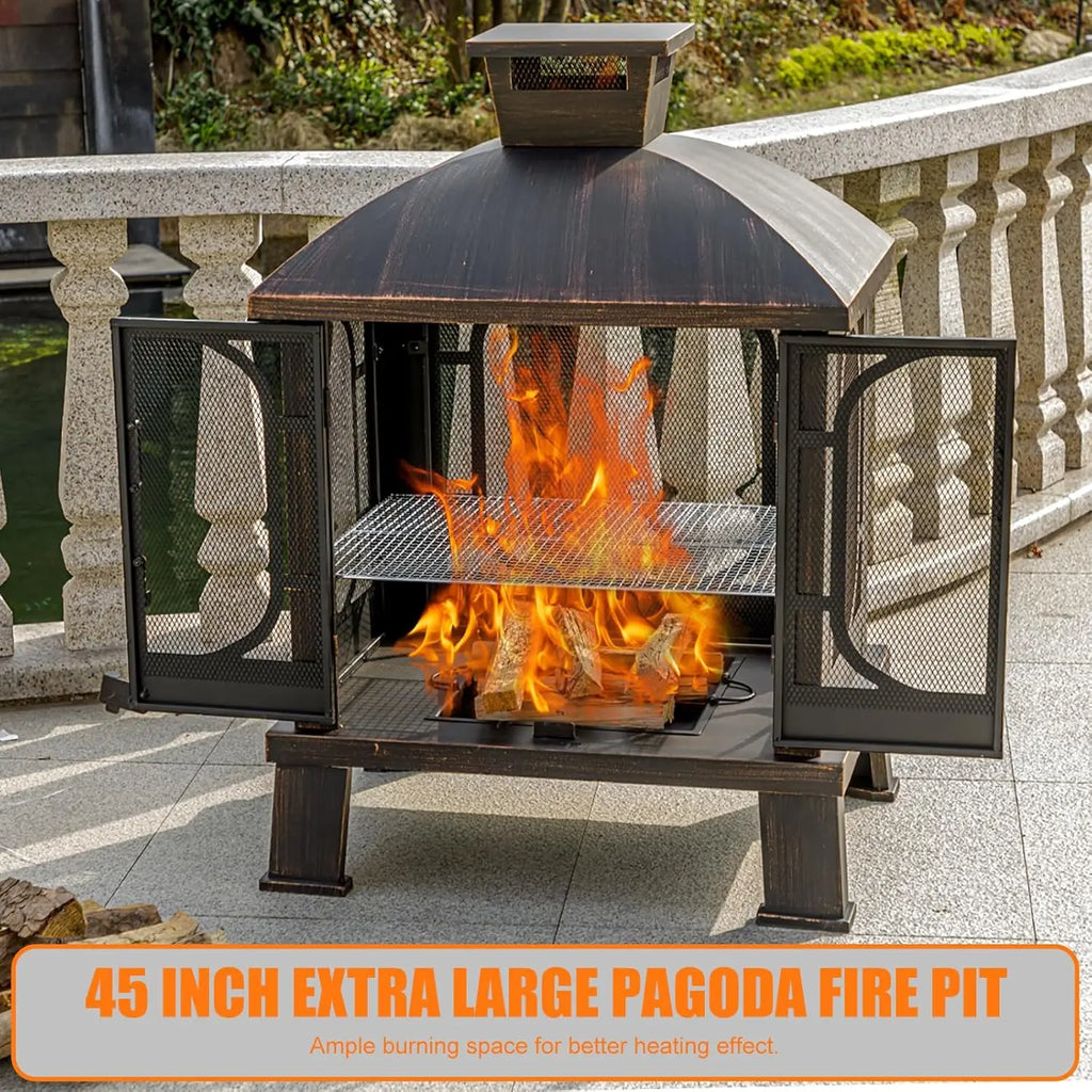 Metal Chiminea/Fire Pit/Grill/Wood Burning Fire