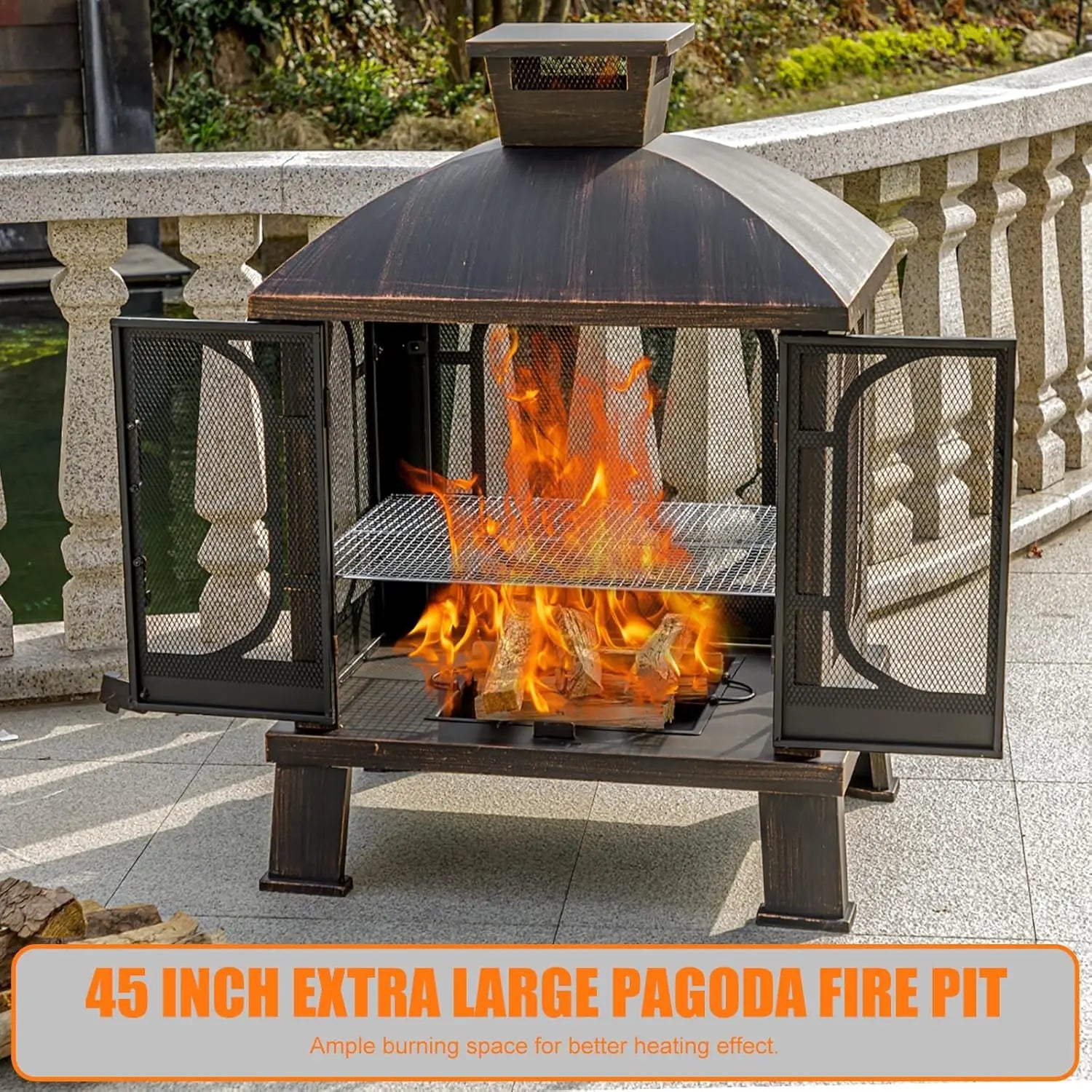 Metal Chiminea/Fire Pit/Grill/Wood Burning Fire