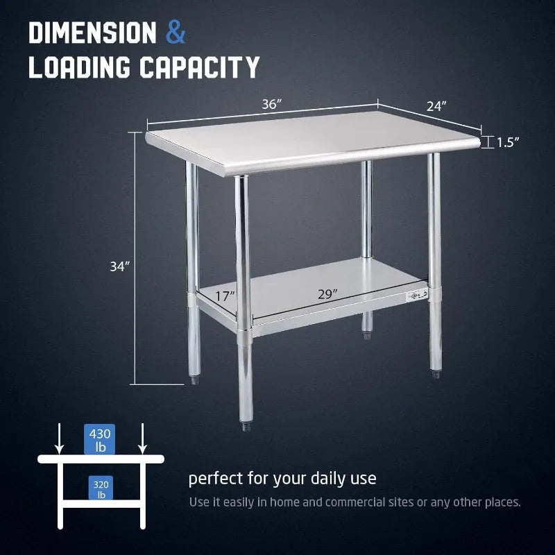 Stainless Steel Prep 36x24 NSF Commercial