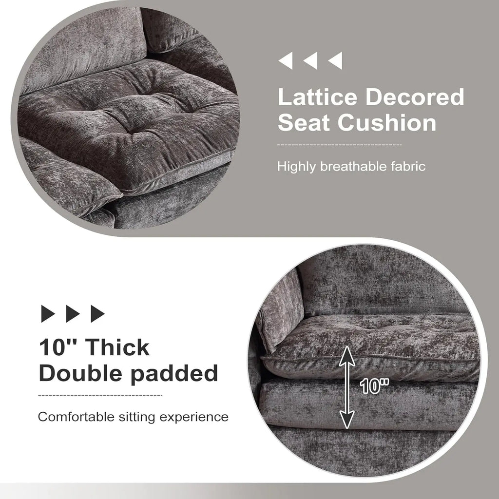 129'' Reversible Sectional L-Shaped Sofa