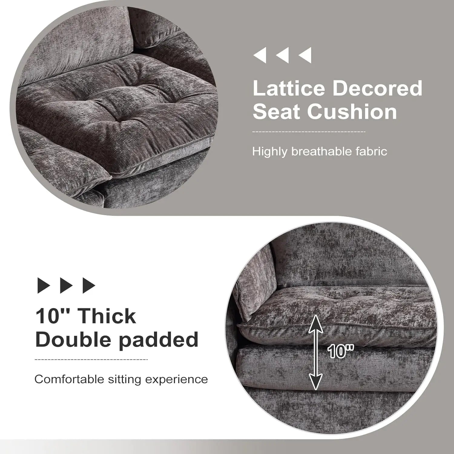 129'' Reversible Sectional L-Shaped Sofa