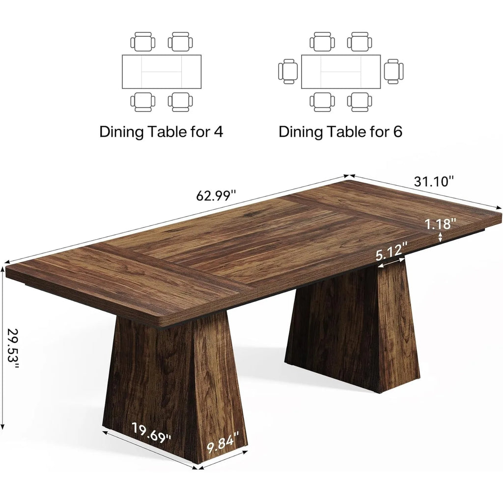 63x31"  for 6 Rectangle Heavy Duty Legs