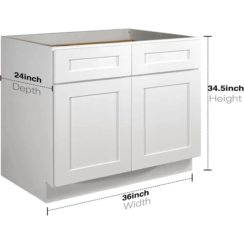 36" White Shaker RTA Base Cabinet