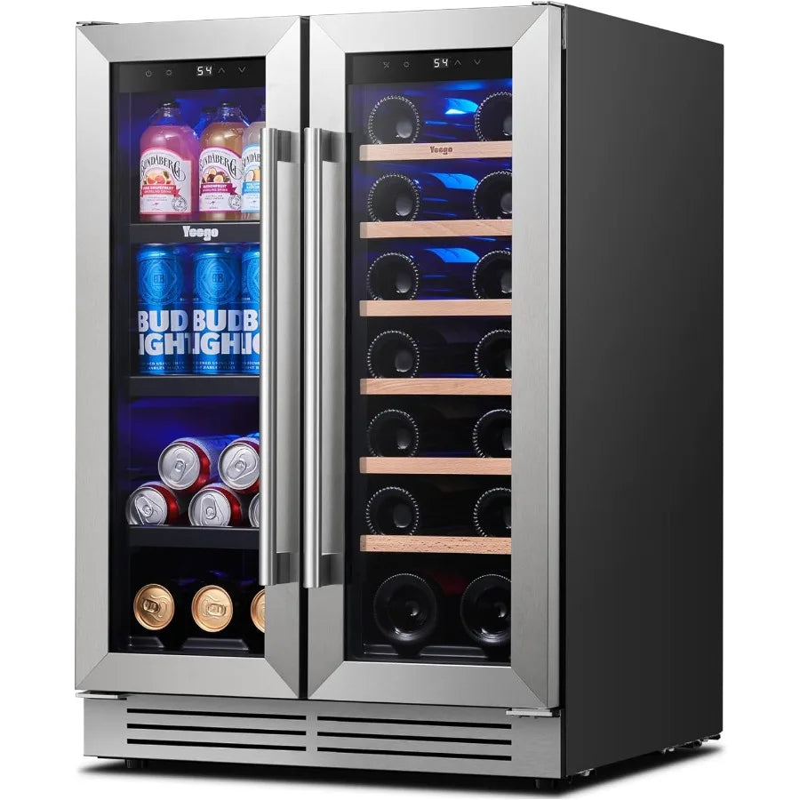 24" Dual Zone Wine/Beverage Refrigerator Glass Door